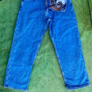 Men’s Carhartt Denim Jeans 40x32 Flannel Lined Jeans